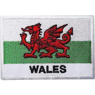 Wales Flag Embroidered Iron / Sew On Patch Welsh Dragon Rugby UK Shirt Bag Badge