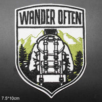 Wander Often Patch Iron On Sew On Embroidered Badge Embroidery Applique Outdoor Hiking