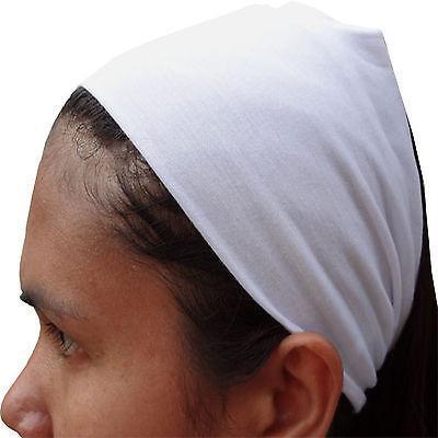 White Alice Headband Hairband Sweat Head Hair Band Gym Exercise Sport Sweatband