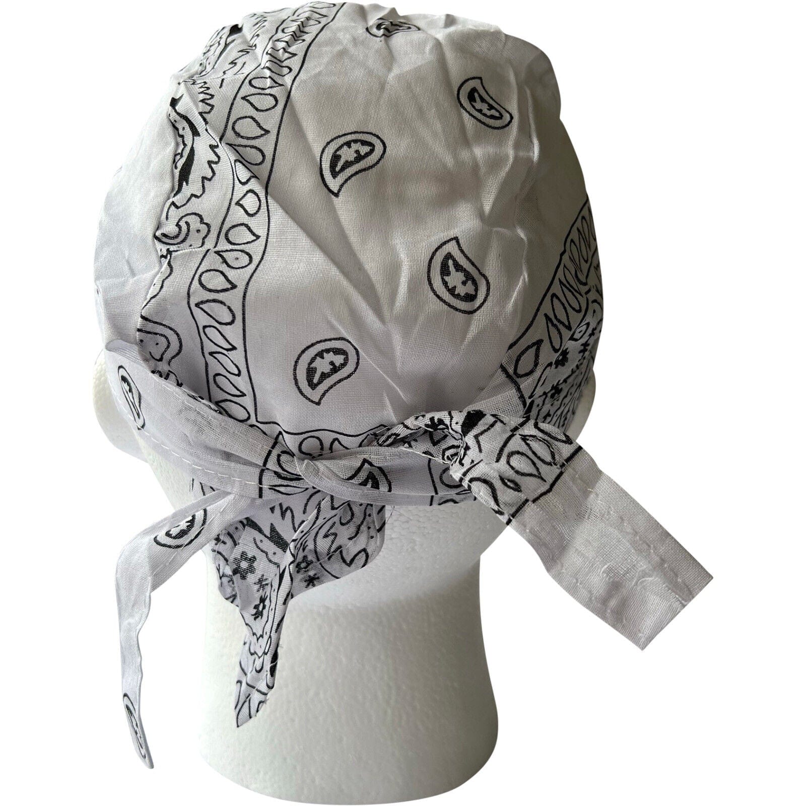 White Bandana Zandana Hairband Headband Headscarf Durag Hair Head Band Hat Cap
