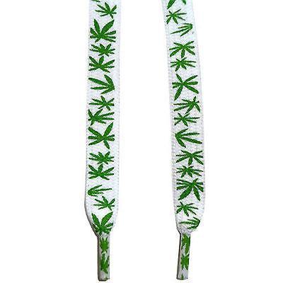 White Cannabis Leaf Rasta Shoe Laces for Mens Womens Trainers Boots Plimsolls White Cannabis Leaf Rasta Shoe Laces for Mens Womens Trainers Boots Plimsolls