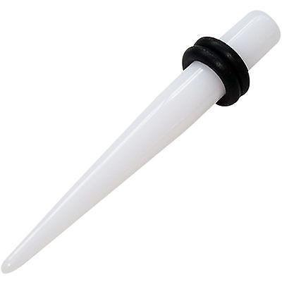 White Ear Lobe Stretcher Expander Taper Plug Stud Body Jewellery Spiked Earring