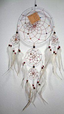 White Handmade Native American Indian Dreamcatcher Feathers Suede Leather Medium White Handmade Native American Indian Dreamcatcher Feathers Suede Leather Medium