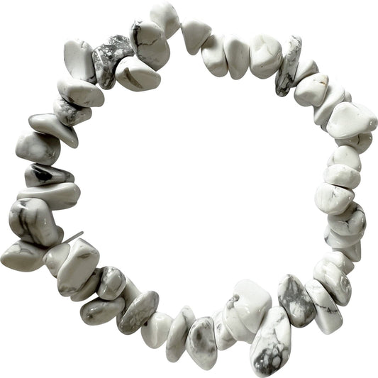 White Magnesite Crystal Bracelet Wristband Natural Gemstone Quartz Gem Jewellery