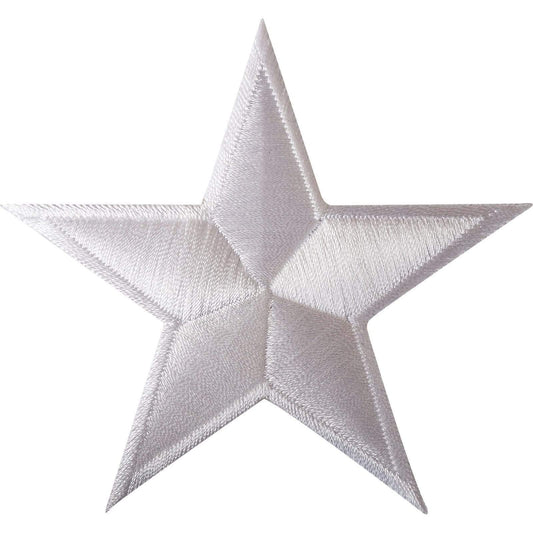 White Star Iron On Patch / Sew On Clothes Bag Embroidered Badge Biker Motorcycle