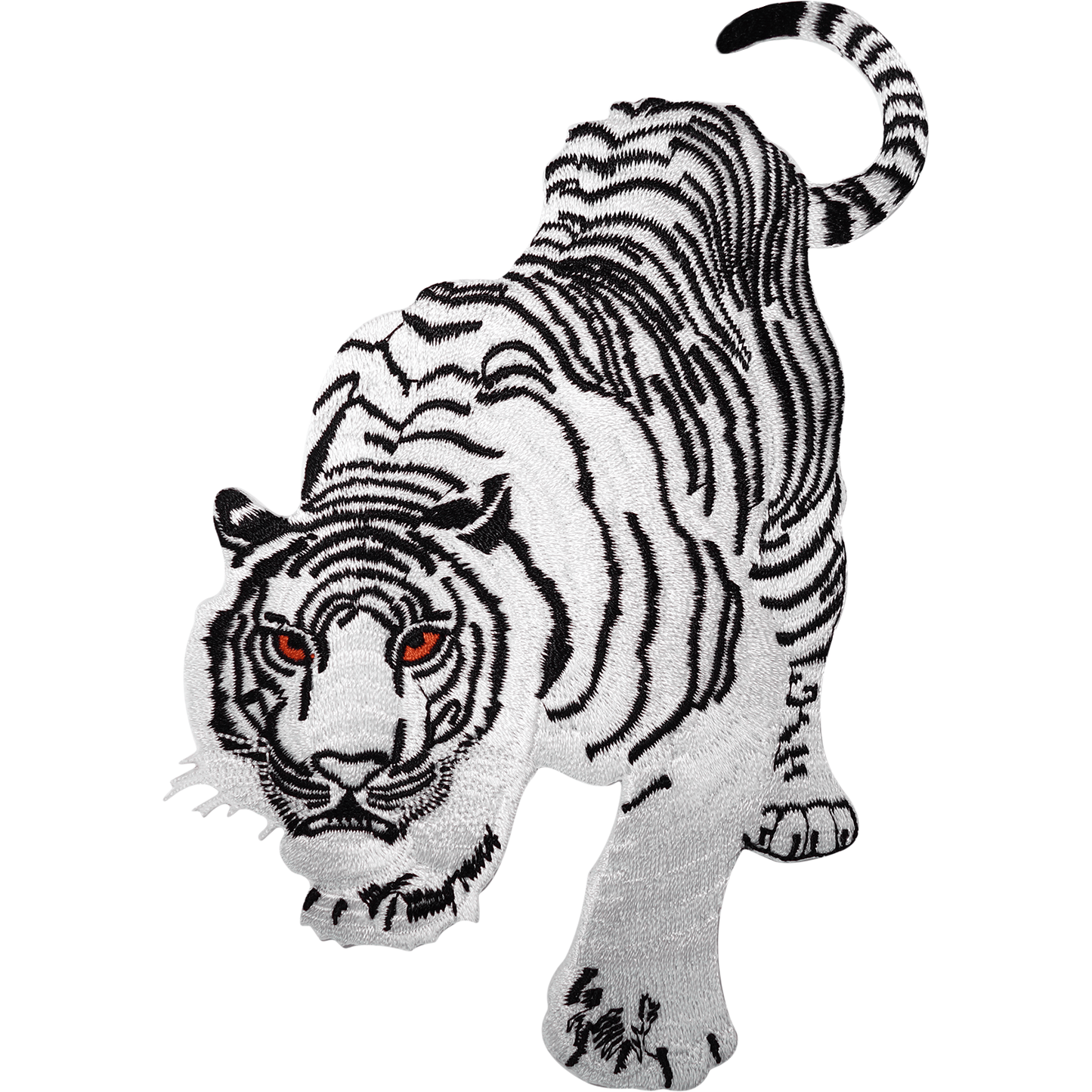 White Tiger Iron On Patch Sew On Cloth Animal Cat Lion Panther Embroidered Badge