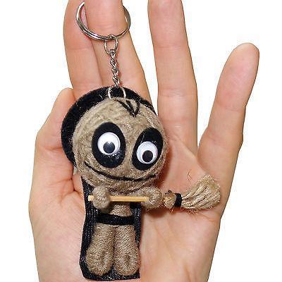 Witch Broomstick Voodoo Doll Wearing Black Hat Cloak Keyring Keychain Bag Charm Witch Broomstick Voodoo Doll Wearing Black Hat Cloak Keyring Keychain Bag Charm