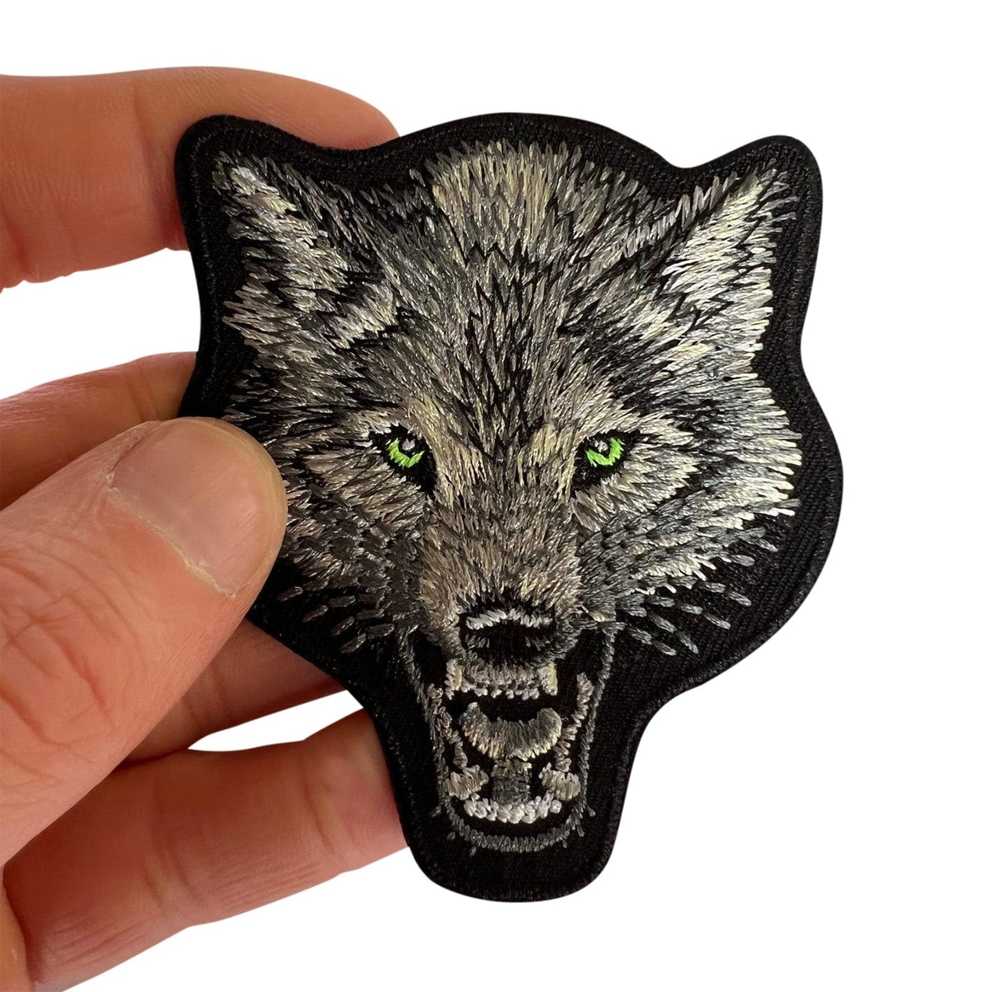 Wolf Patch Iron Sew On Clothes Bag Hoodie Jeans Cap Black Grey Embroidered Badge