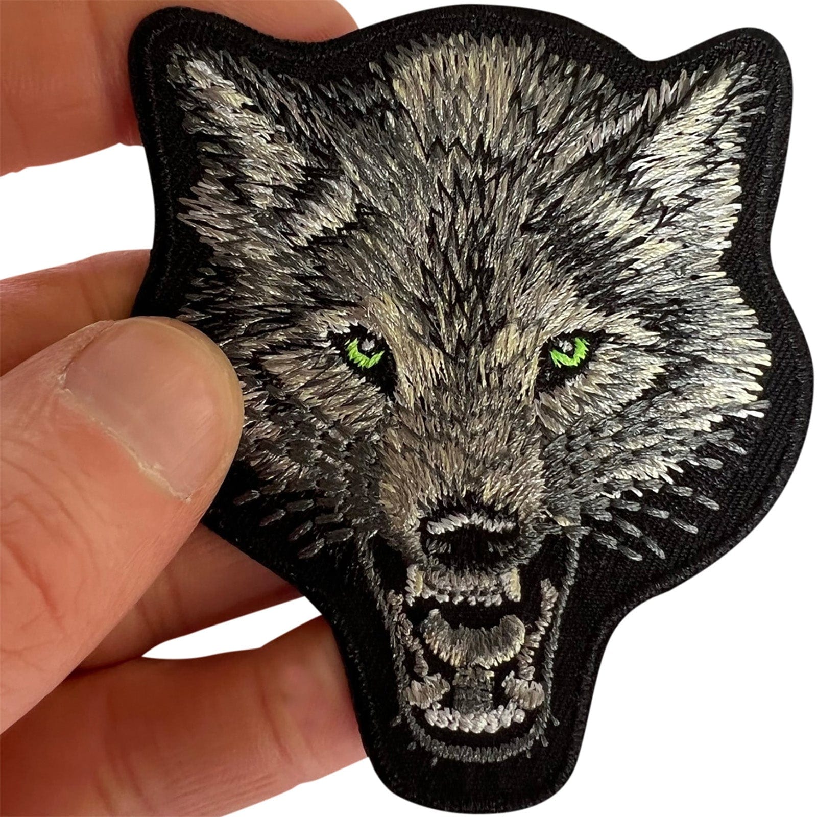 Wolf Patch Iron Sew On Clothes Bag Hoodie Jeans Cap Black Grey Embroidered Badge