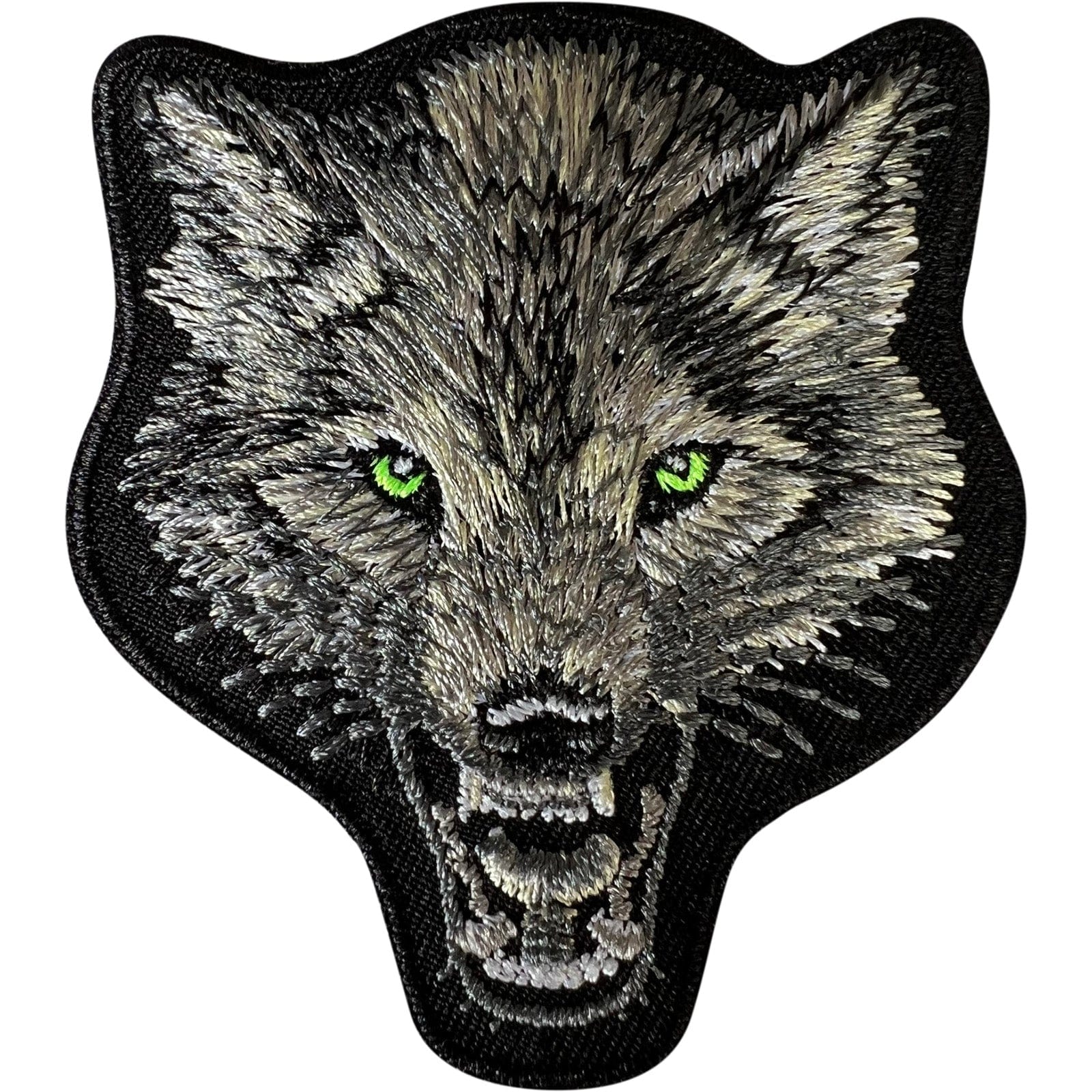 Wolf Patch Iron Sew On Clothes Bag Hoodie Jeans Cap Black Grey Embroidered Badge