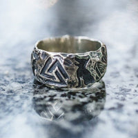 Wolves Viking Valknut Ring Made From Stainless Steel