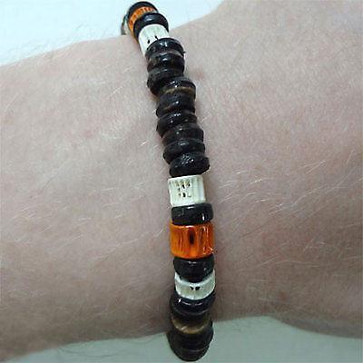 Wood Fish Bone Bead Surfer Bracelet Wristband Bangle Mens Womens Kids Jewellery