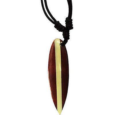 Wood Surfboard Pendant Chain Surf Necklace Mens Womens Wooden Surfer Jewellery