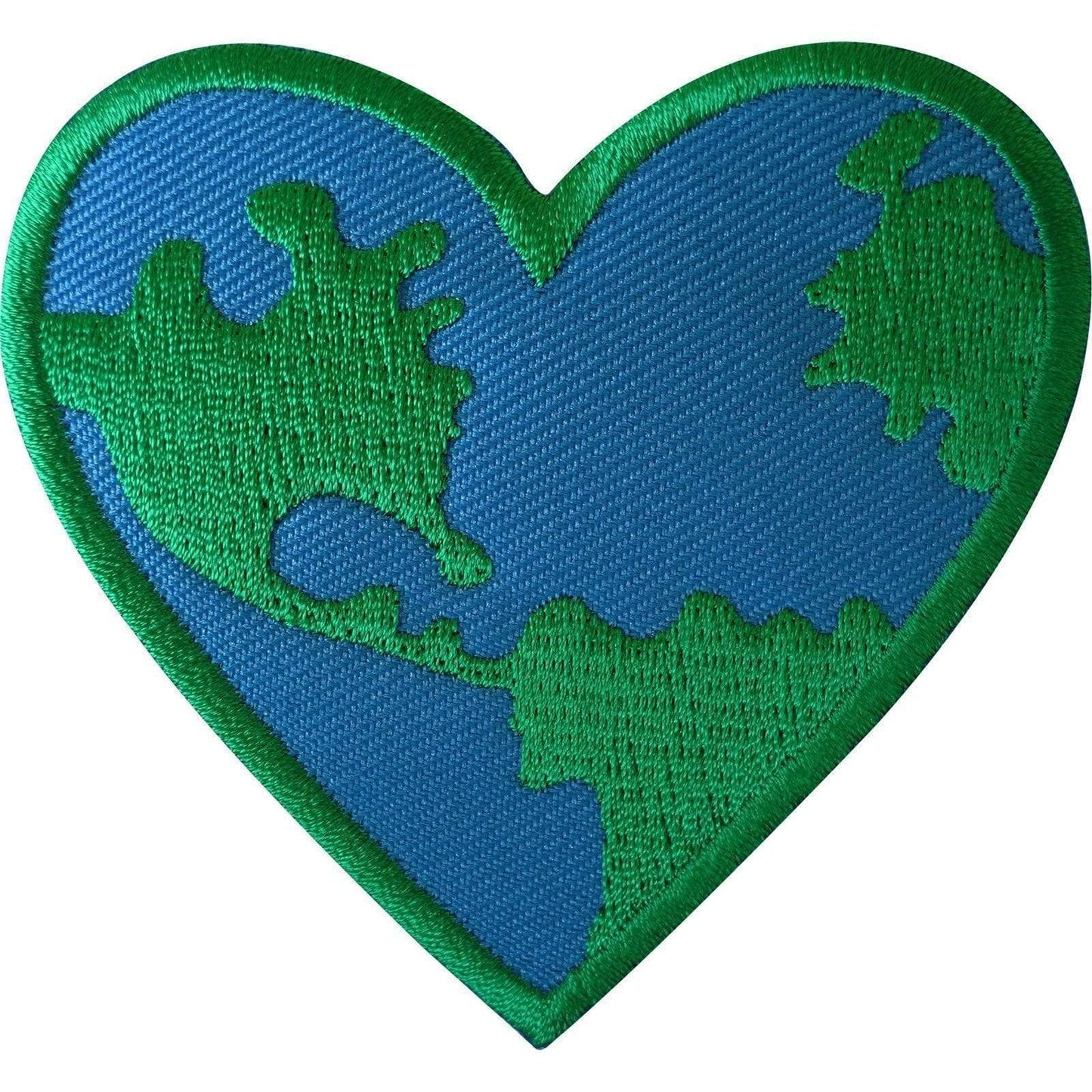 World Love Heart Patch Iron Sew On Clothes GreenPeace Earth Embroidered Badge