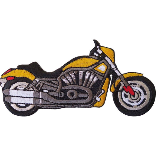 Yellow Chopper Motorcycle Embroidered Iron / Sew On Patch Motorbike Jacket Badge
