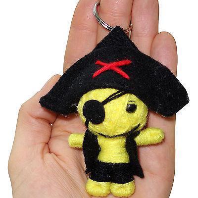 Yellow Pirate Wearing Eye Patch Hat Voodoo Doll Keyring Keychain Key Chain Toy